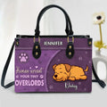 Personalized Dog Mom Leather Handbag  - Mother's Day Gift Idea For Dog Lover - Up to 7 Dogs - Human Servant Your Tiny Overlords