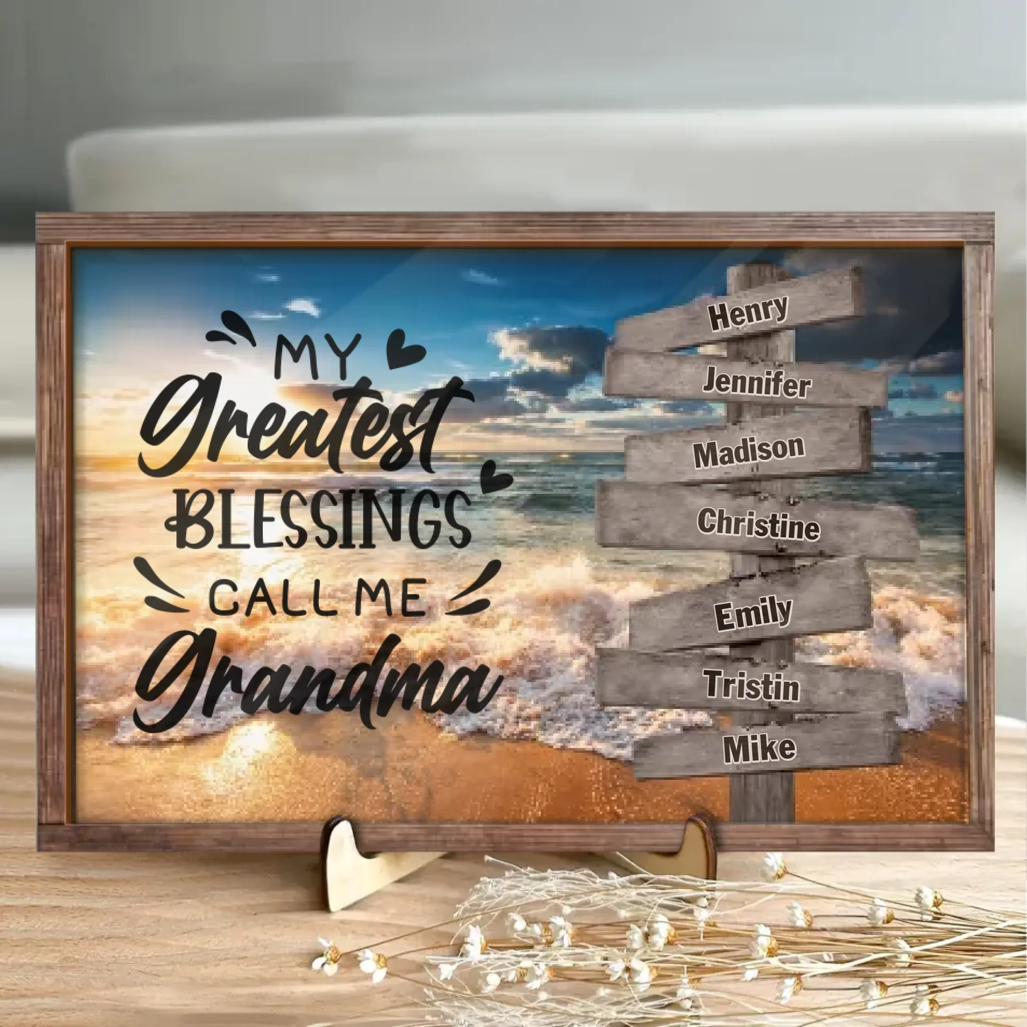 Custom Grandma & Grandkids Wooden Art - Gift Idea For Grandma/Grandkid - My Greatest Blessings Call Me Grandma