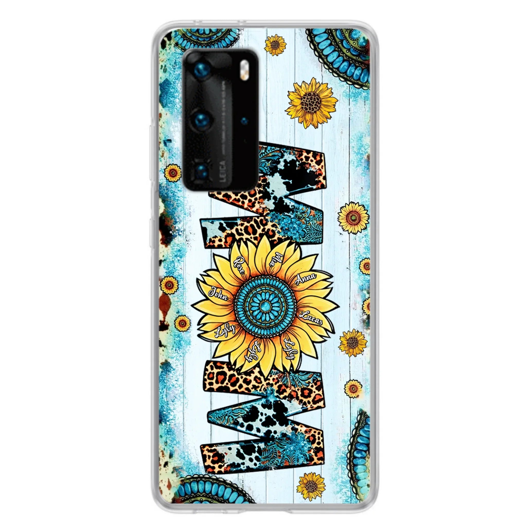 Personalized Mom Sunflower Phone Case - Mother's Day Gift Idea - Up to  8 Kids - Xiaomi/Oppo/Huawei