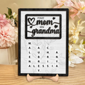 Personalized First Mom Now Grandma Wooden Art - Mother's Day Gift Idea For Grandma/Mom - Custom Crossword Names