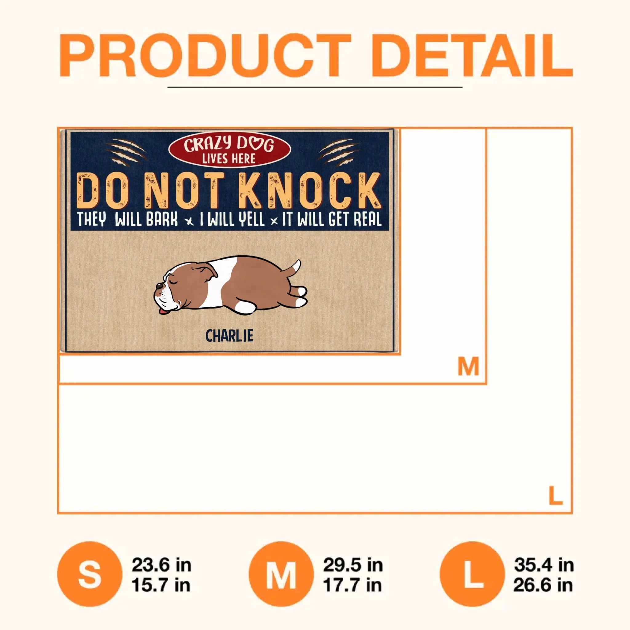 Personalized Dog Doormat - Gift Idea For Dog Lover - Crazy Dogs Live Here Do Not Knock