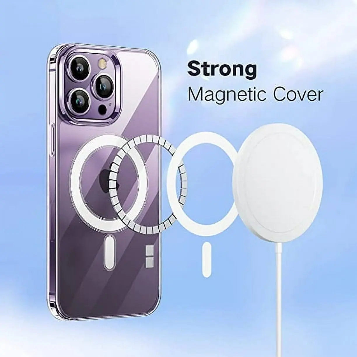 Entronix Bundle Compatible with iPhone 14 Pro - [Magnetic] Clear Case, 1 Clear Screen Protector & 1 Camera Lens Protectors