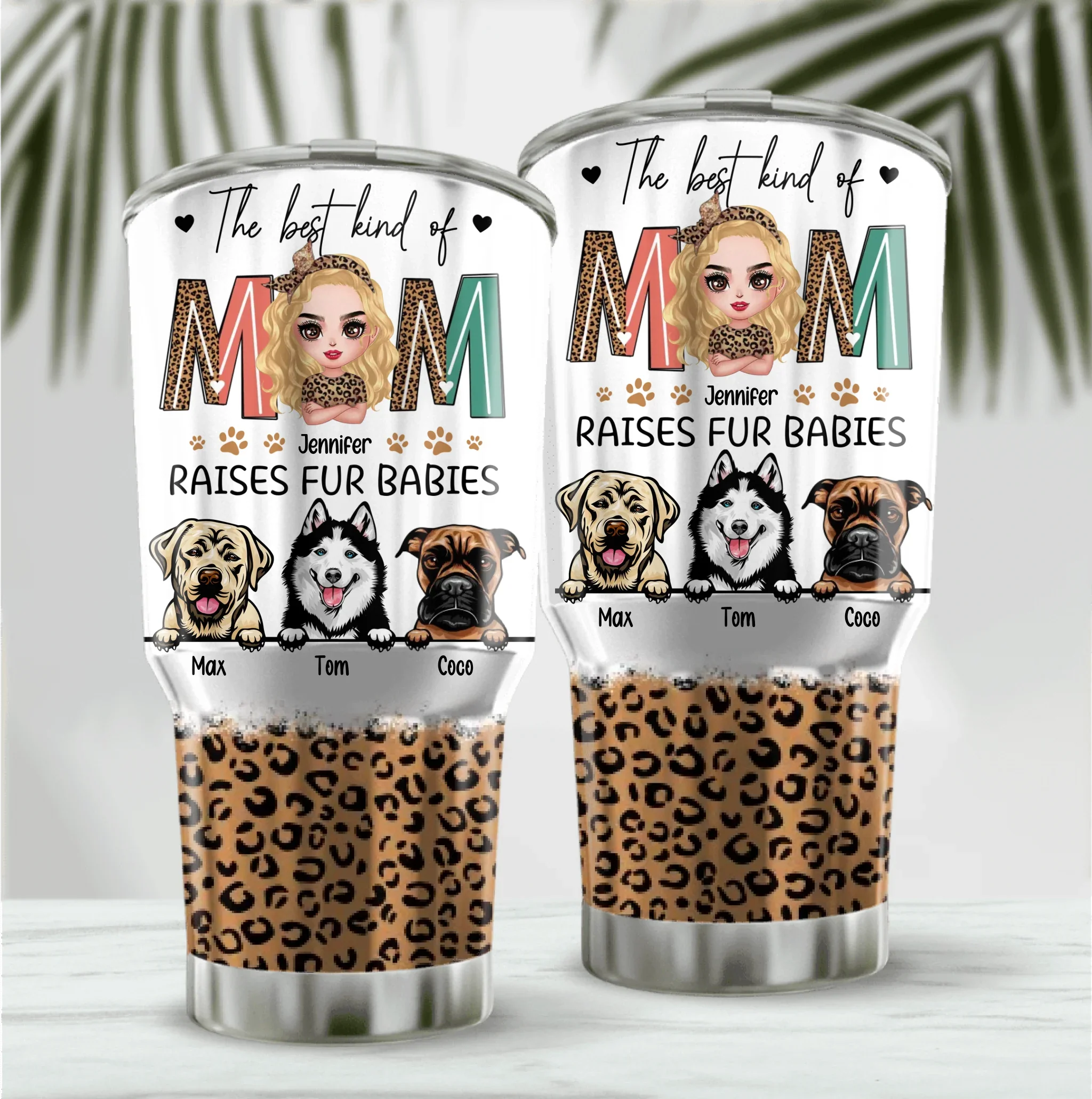 Personalized Dog Mom Irregular Tumbler - Mother's Day Gift For Dog Lover - The Best Kind Of Mom Raises Fur Babies