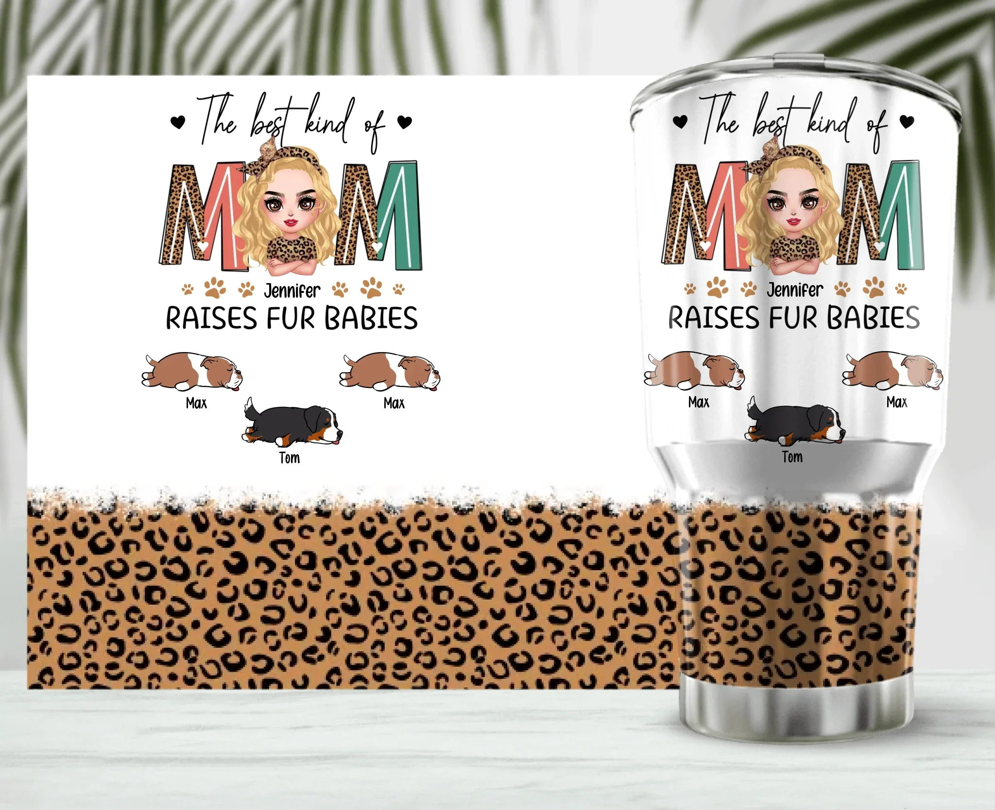Personalized Dog Mom Irregular Tumbler - Mother's Day Gift Idea For Dog Lover - The Best Kind Of Mom Raises Fur Babies