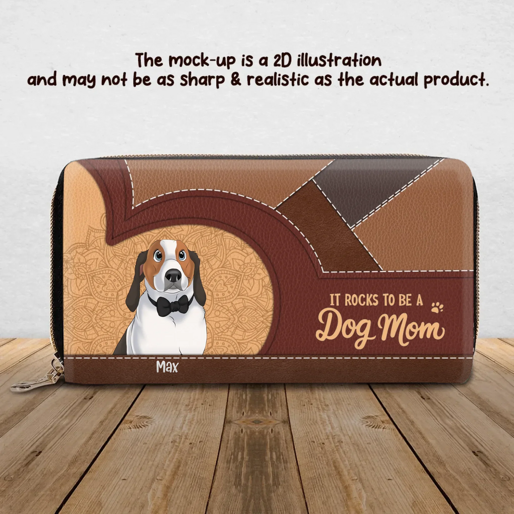 Personalized It Rocks To Be A Dog Mom Long Wallet - Best Mother's Day Gift For Dog Lover