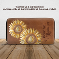 Personalized First Mom Now Grandma Sunflower Long Wallet - Best Mother's Day Gift Idea - Rockin's The Nana Life