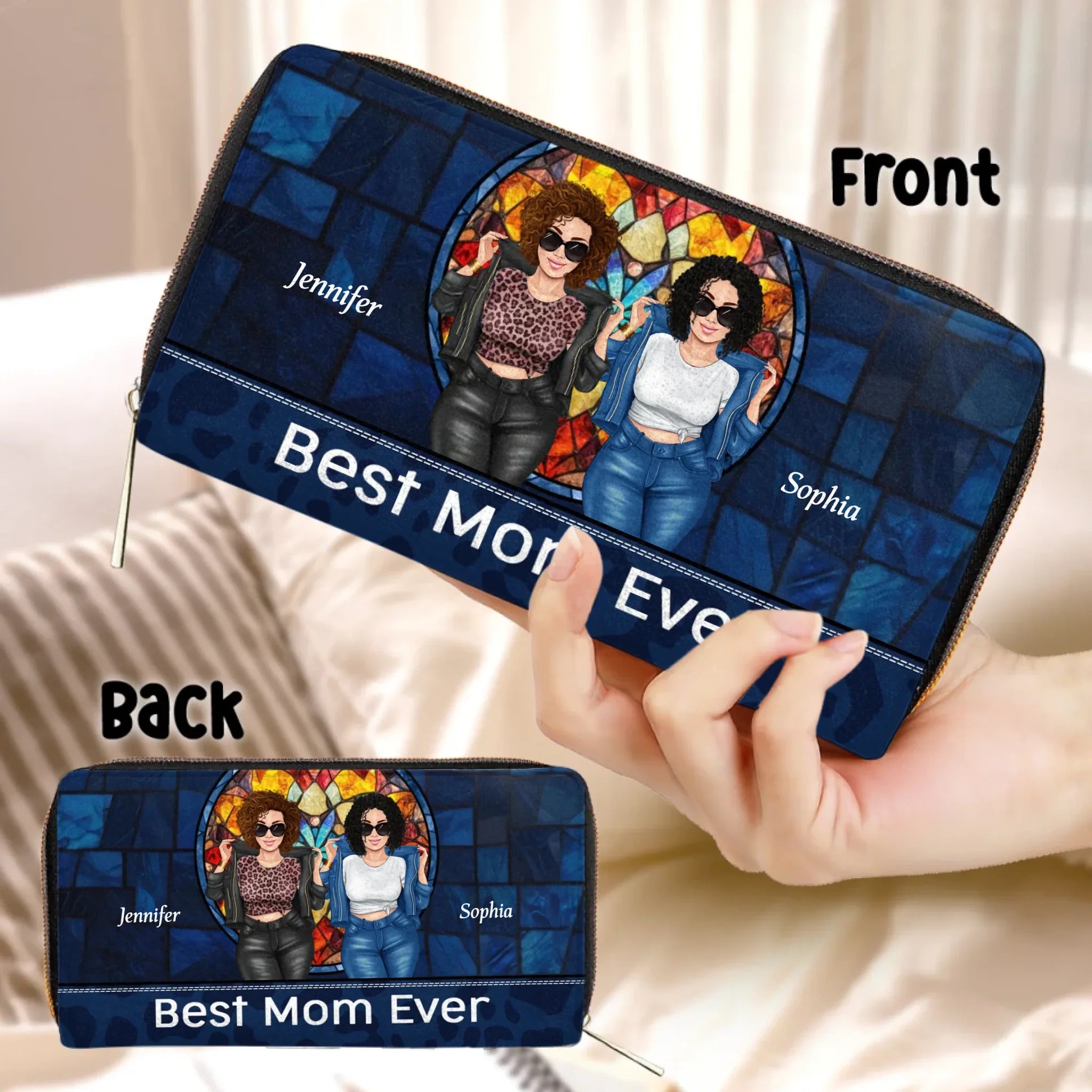 Personalized Best Mom Ever Long Wallet - Mother's Day Gift Idea From Daughter