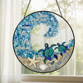 Personalized Sea Turtle Couple Stained Glass Suncatcher Hanging Ornamnent - Gift Idea For Couple / Mother's Day Gift To Wife From Husband