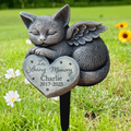 Personalized Angel Cat Sleeping Memorial Metal Sign - Gift For Cat Lovers