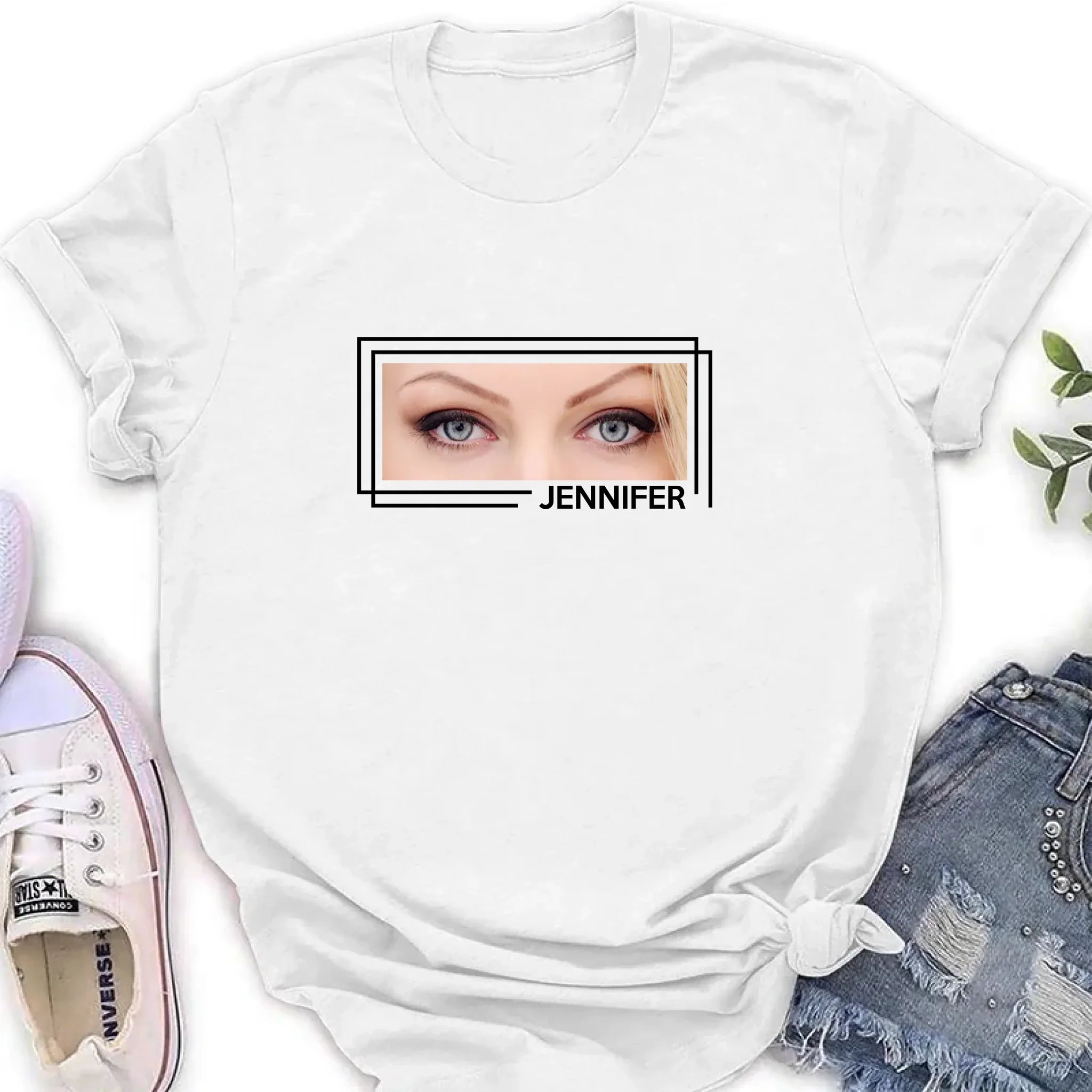 Personalized Eyes T-shirt - Upload Photo - Gift Idea For Boyfriend/Girlfriend/Husband/Wife