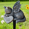 Personalized Angel Cat Sleeping Memorial Metal Sign - Gift For Cat Lovers