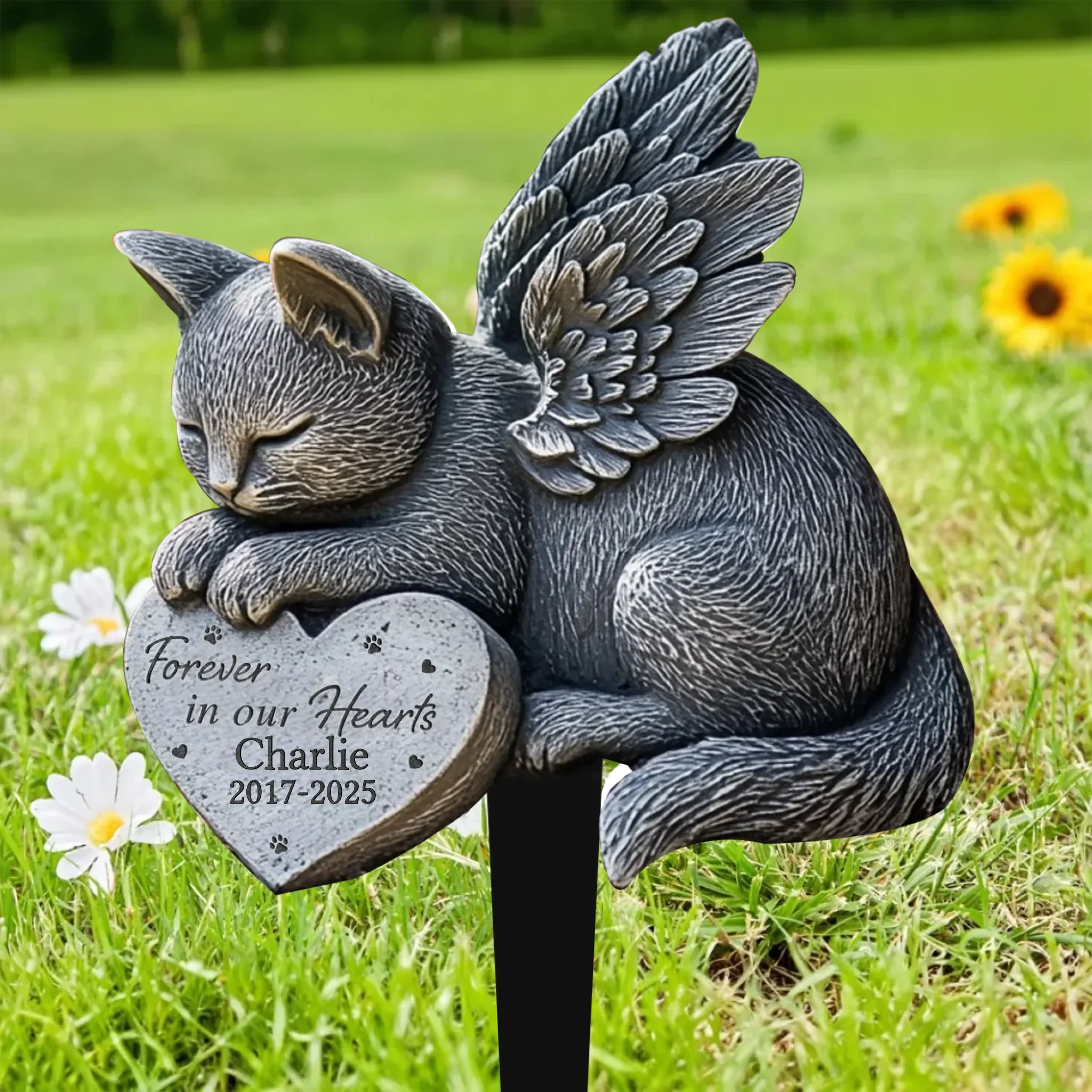 Personalized Angel Cat Sleeping Memorial Metal Sign - Gift For Cat Lovers