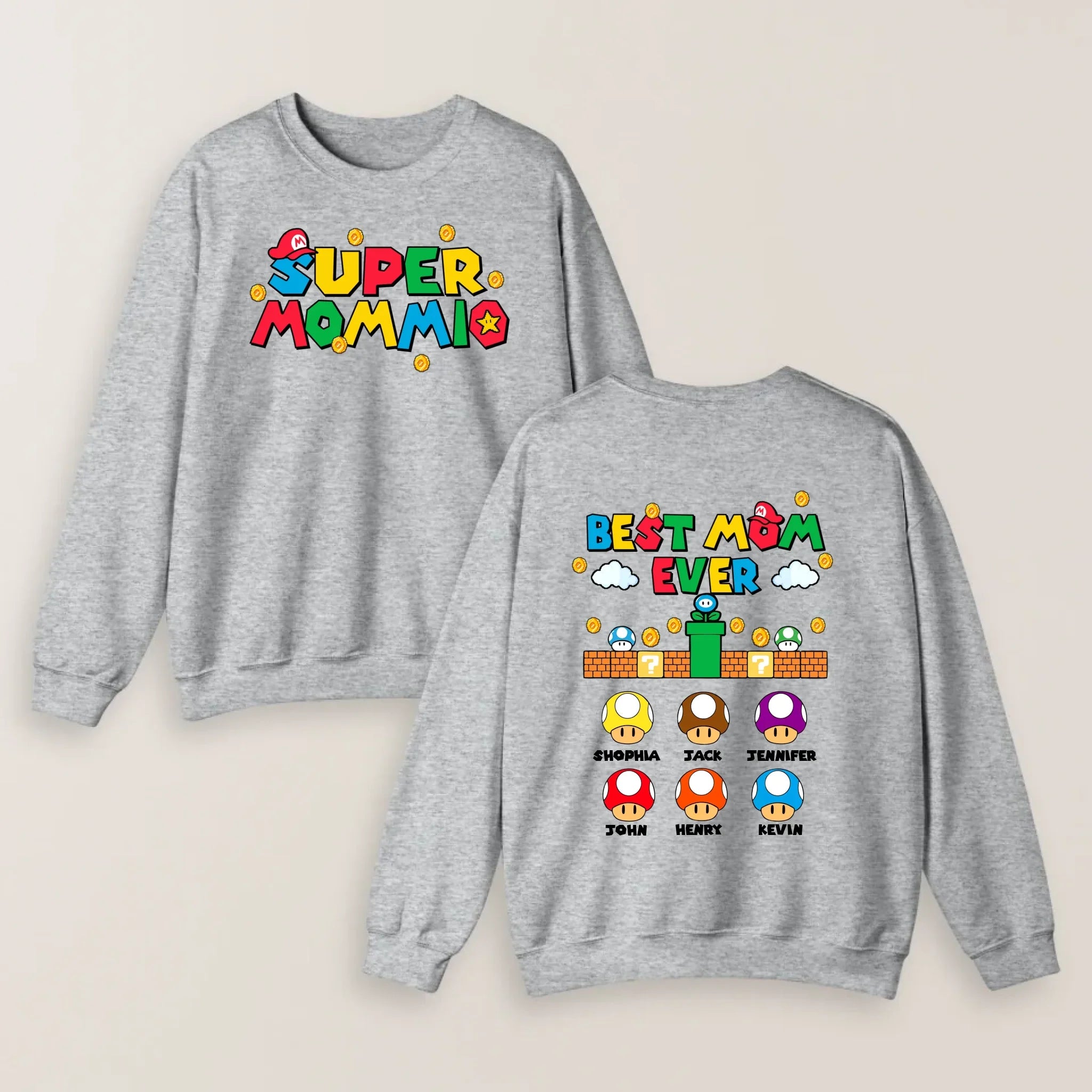 Personalized Super Mommio Shirt with Kids Names - Gift for Mother's Day Shirt