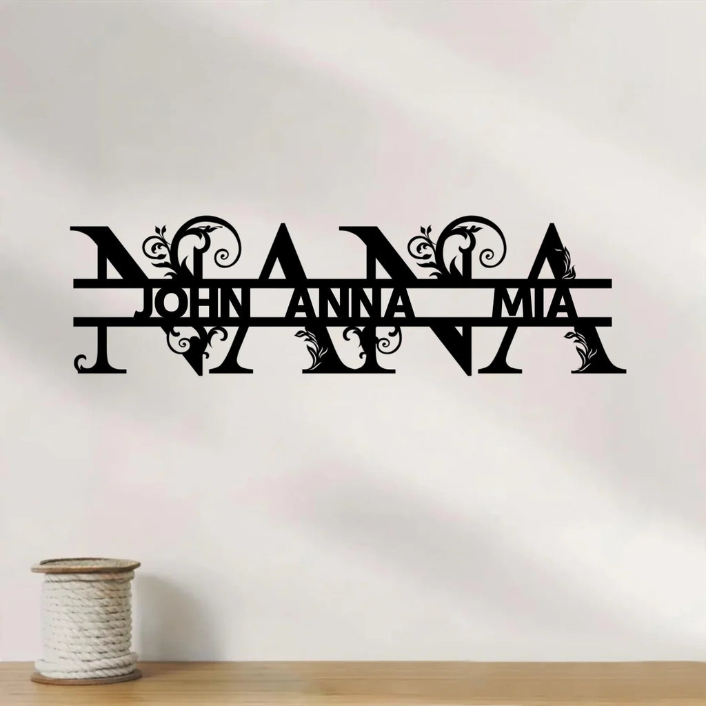 Personalized Nana Metal Sign - Mother's Day Gift Idea For Mom/Grandma From Kids