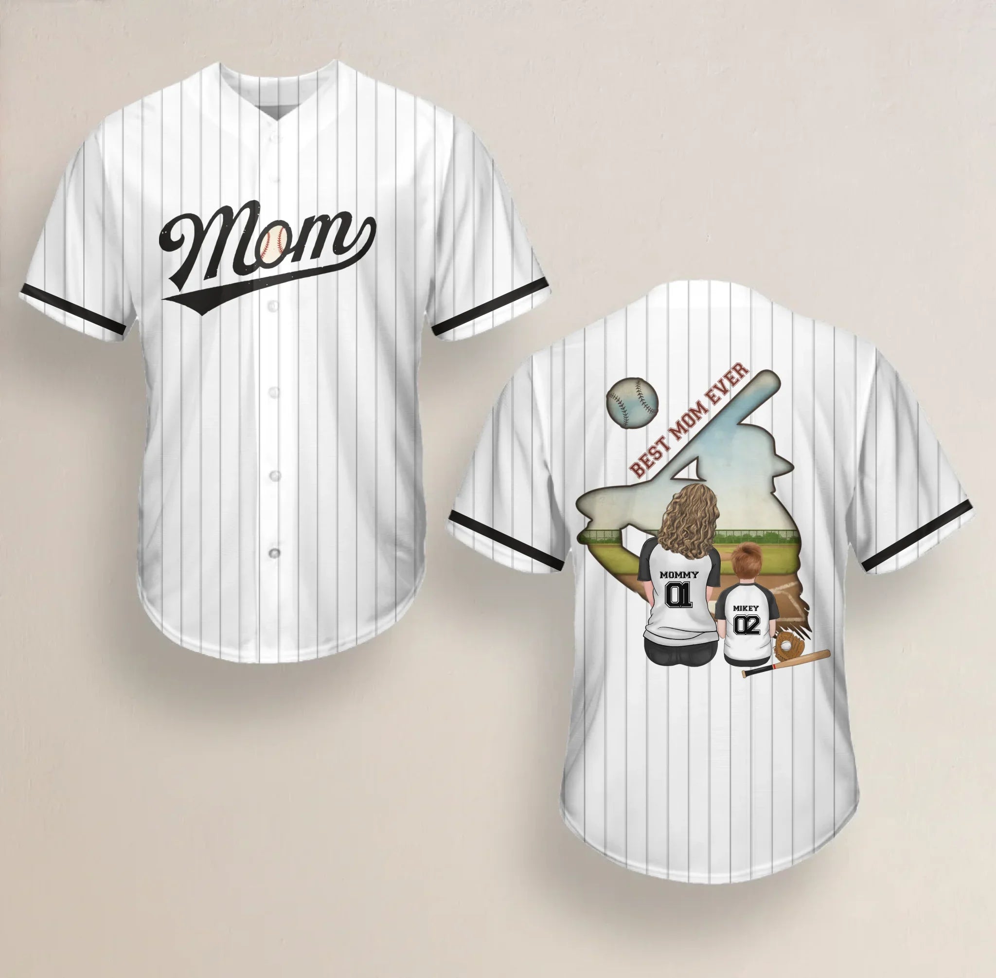 Personalized Best Mom Ever Baseball Jersey - Mother's Day Gifts Idea