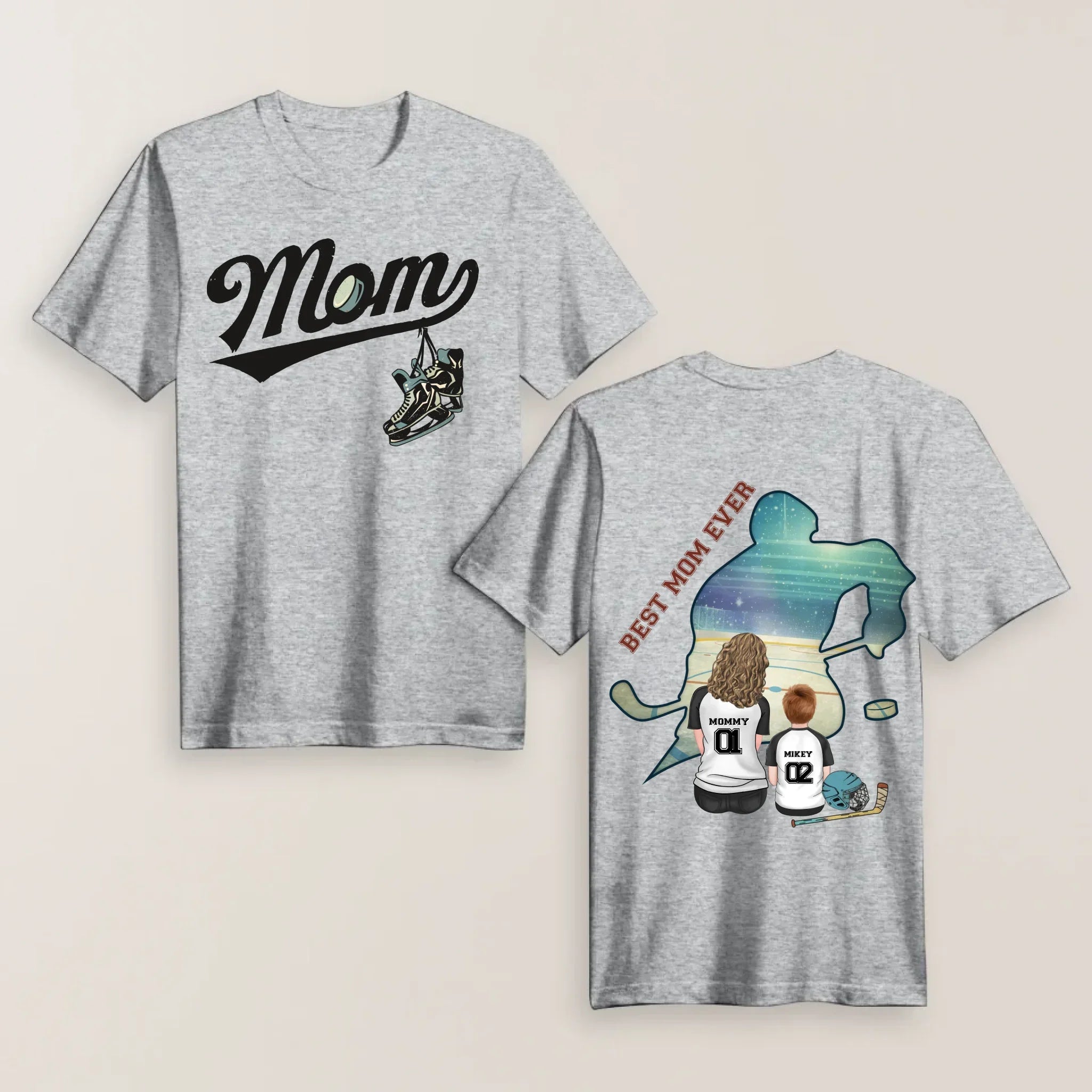 Personalized Ice Hockey Mom T-shirt/ Hoodie/ Sweater - Mother's Day Gifts Idea - Best Mom Ever