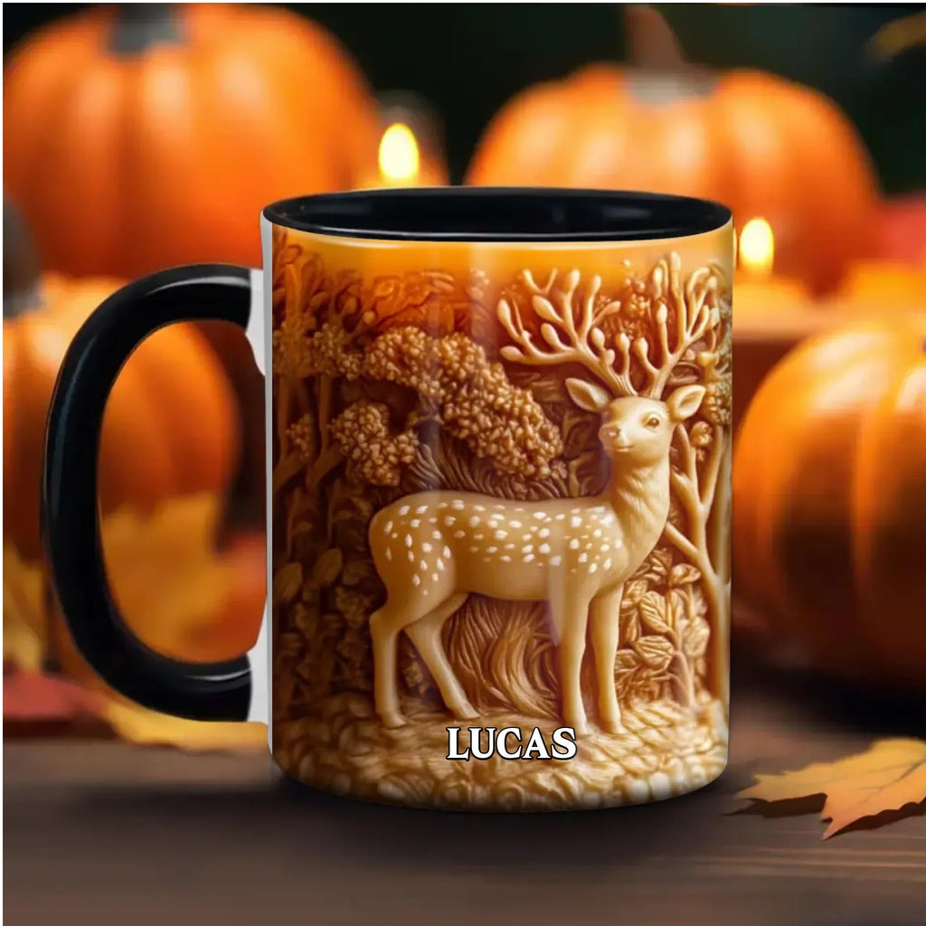 Personalized 3D Deer Hunting Accent Mug - Gift Idea For Hunting Lover