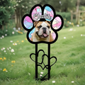 Personalized Memorial Dog Paw Metal Sign - Custom Photo - Pet Memorial Gift for Dog Lovers