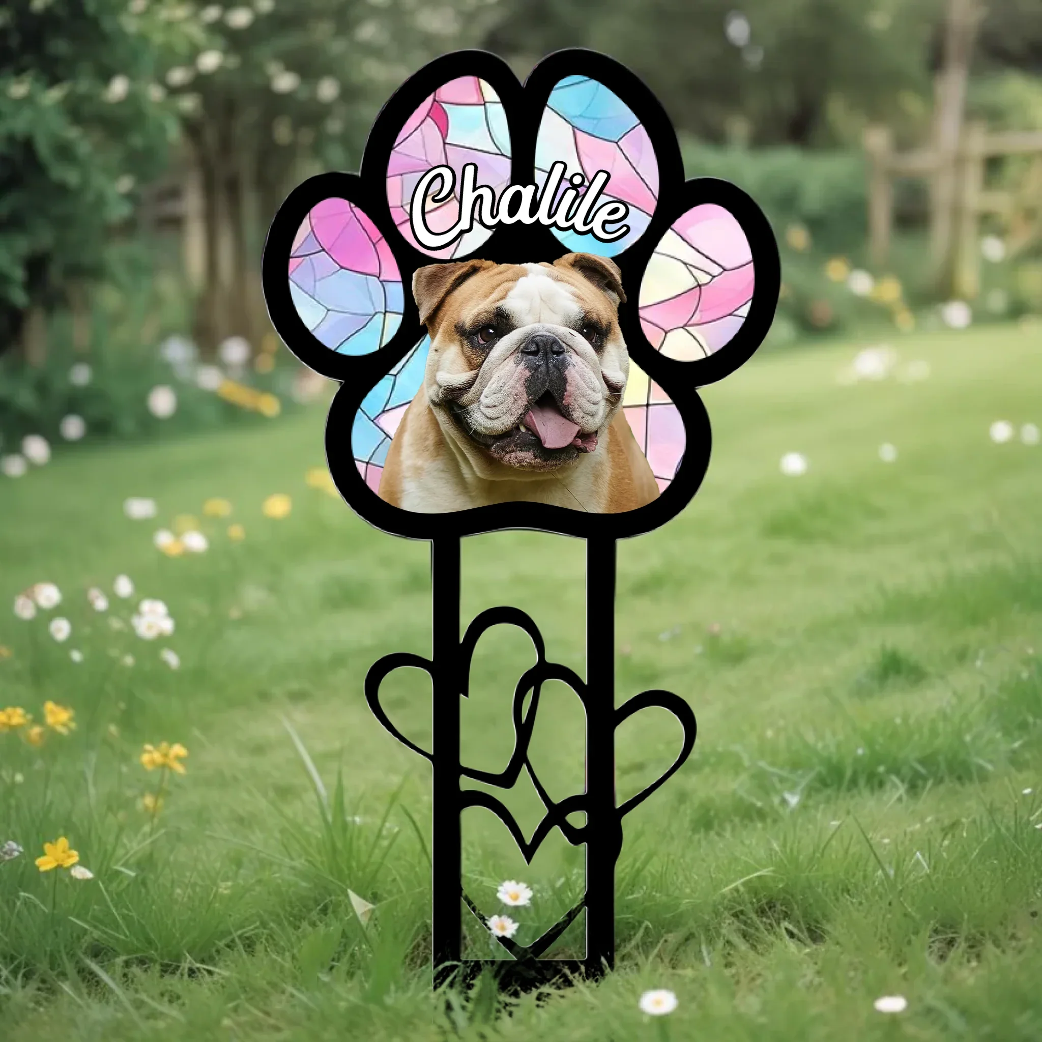 Personalized Memorial Dog Paw Metal Sign - Custom Photo - Pet Memorial Gift for Dog Lovers