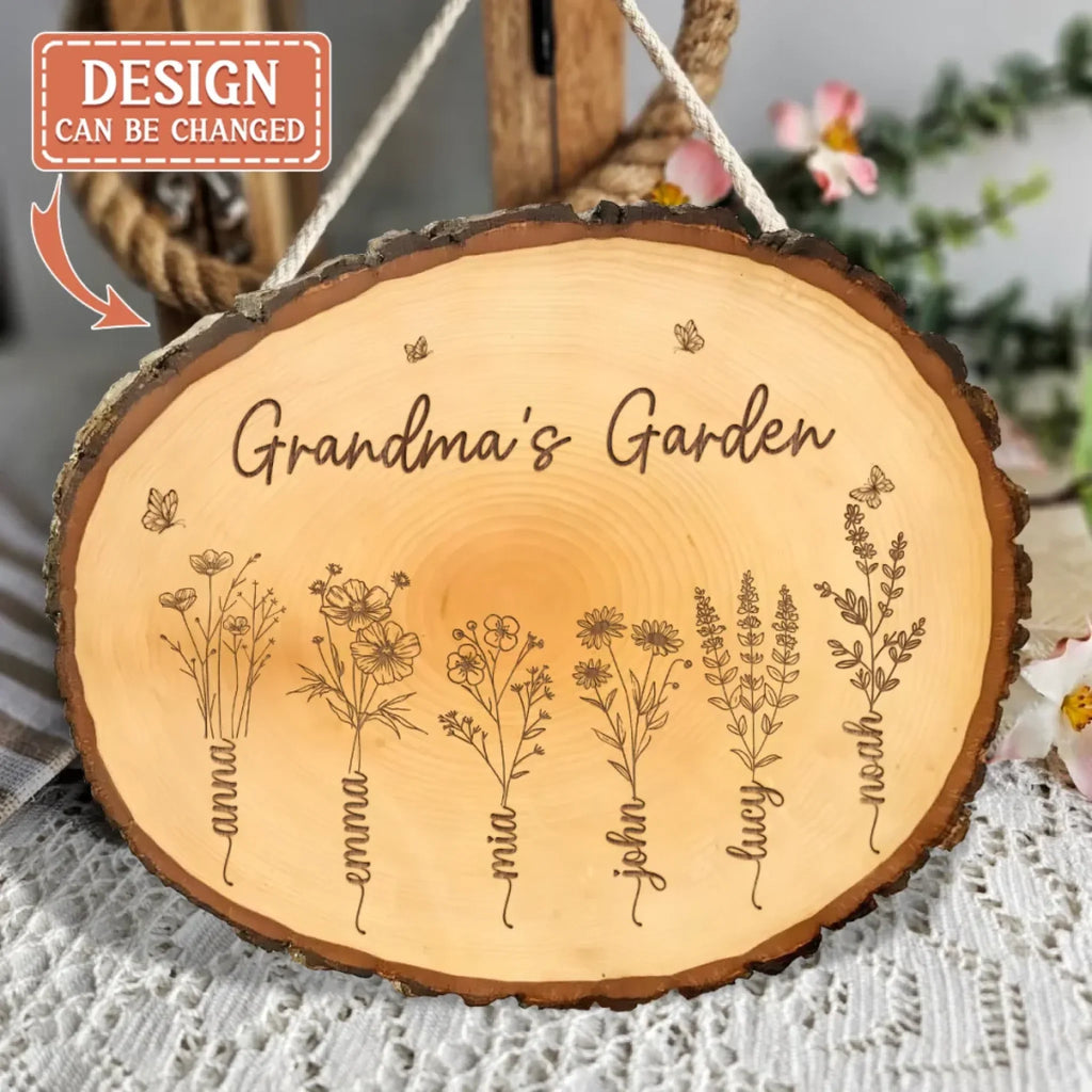 Personalized Grandma's Garden Wooden Art - Mother's Day Gift Idea For Grandma/ Mom - You Belong Among The Wildflowers