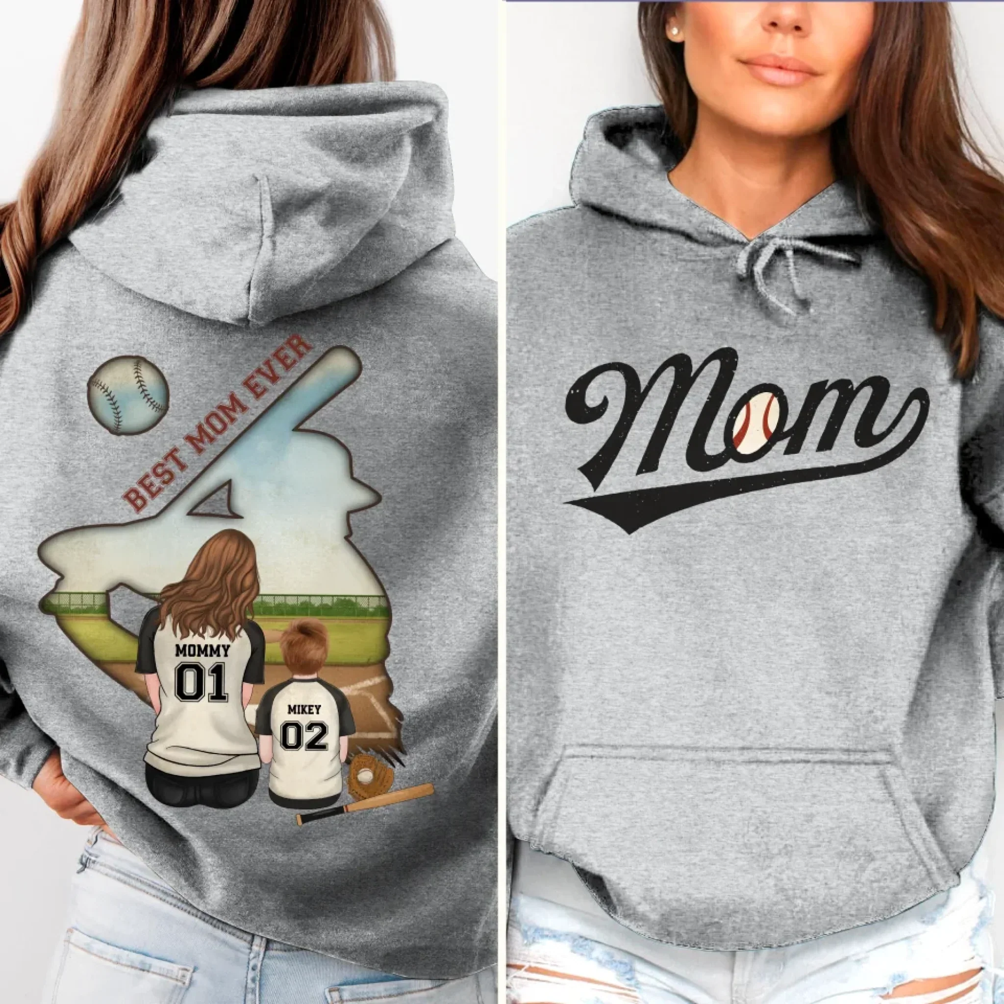 Personalized Baseball Mom Game Day T-shirt/ Hoodie/ Sweater - Mother's Day Gifts Idea