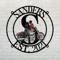 Personalized Family Last Name Metal Sign For Motorcycle Couple - Gift Idea For Couple/ Husband And Wife