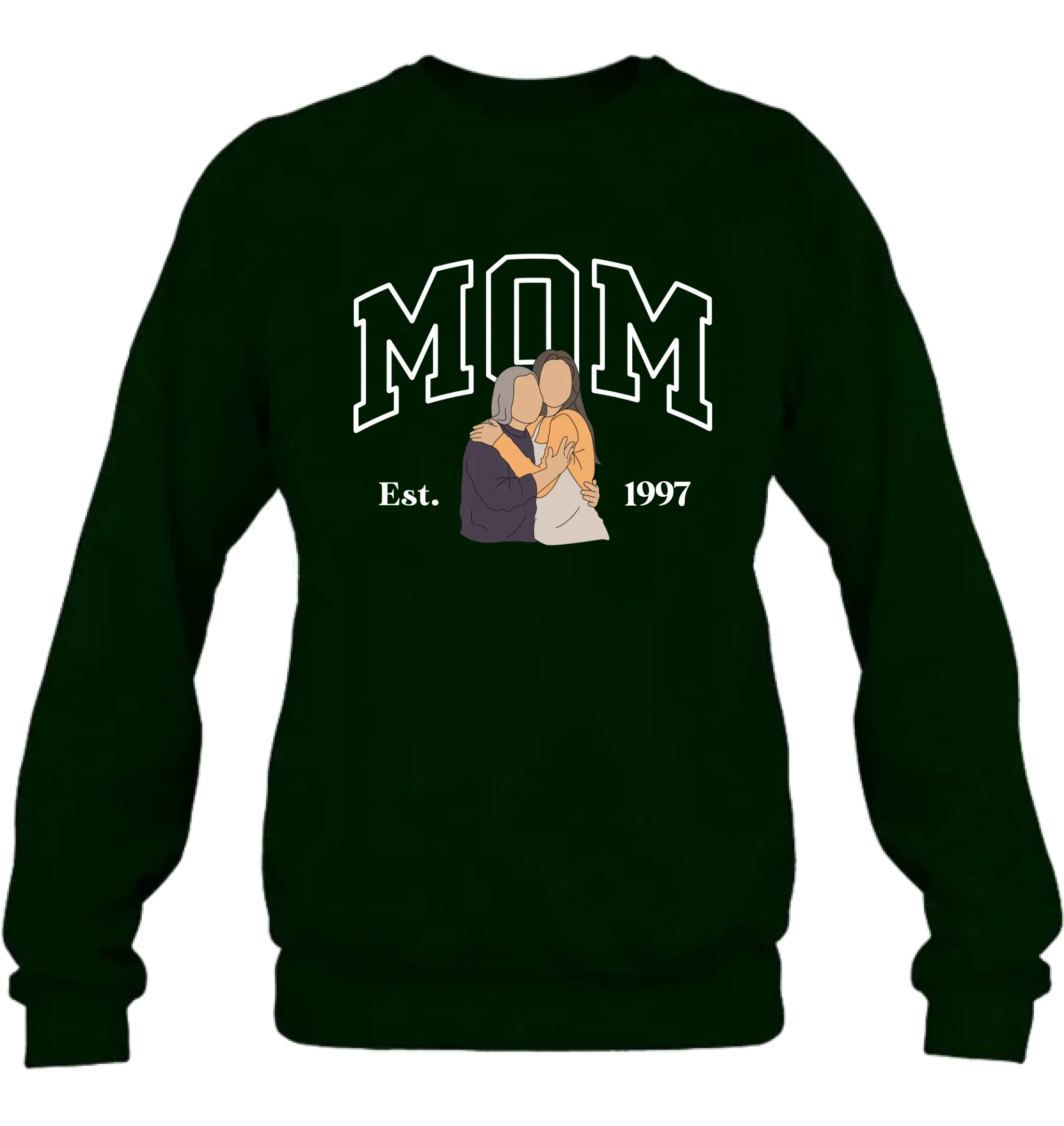 Personalized Mom And Daughter Embroidered T-Shirt/ Sweater/ Hoodie - Gift Idea For Mother's Day