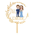 Personalized Rustic Cake Topper Wedding Cake Decor - Custom Shape Acrylic - Engagement/ Wedding Gift Idea
