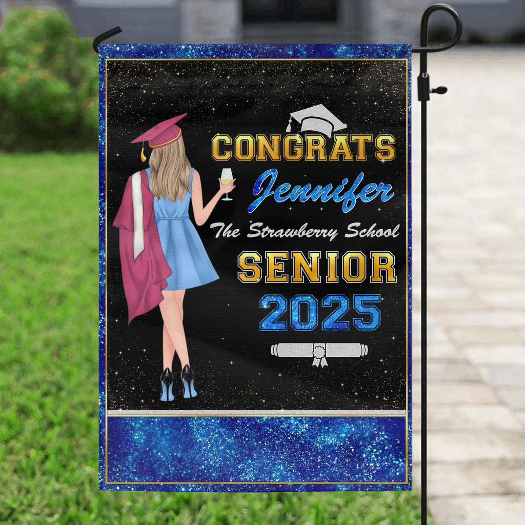 Personalized Graduation Senior Flag - Graduation Gift Idea For Daughter/Friend/Sister - Congrats 2025
