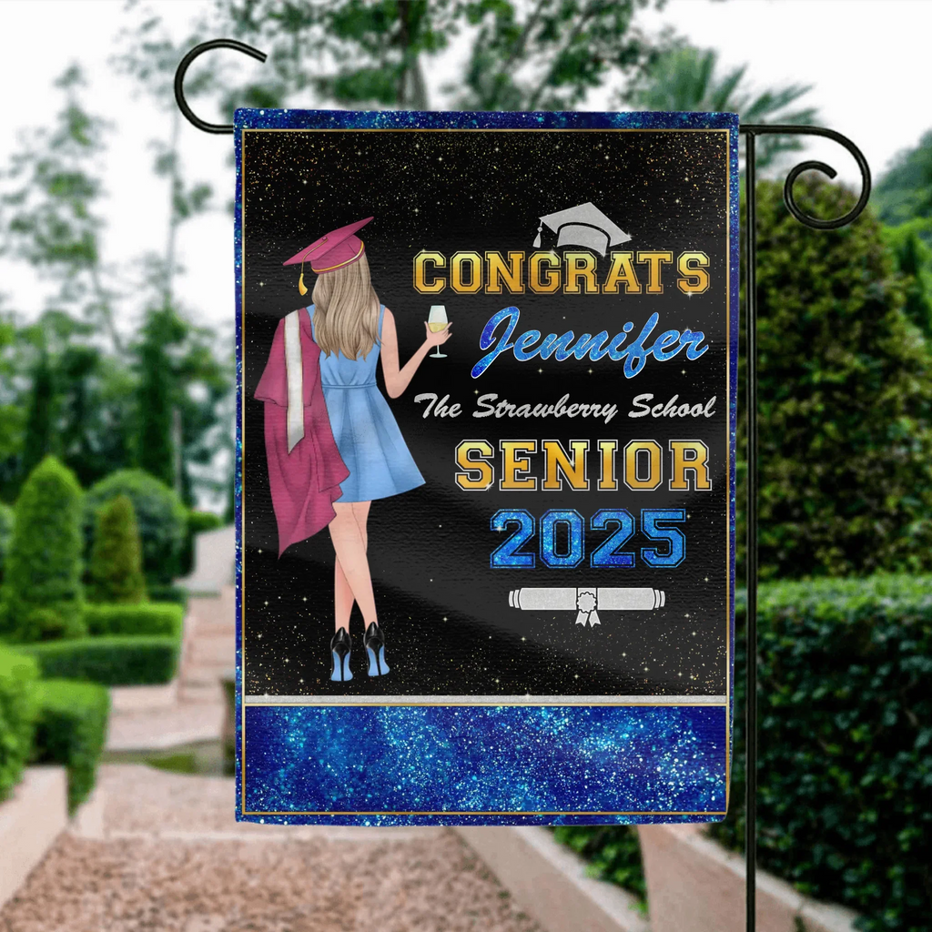 Personalized Graduation Senior Flag - Graduation Gift Idea For Daughter/Friend/Sister - Congrats