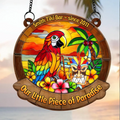Personalized Tiki Bar Suncatcher - Gift Idea For Summer/ Family - Custom Family Name - Our Little Piece Of Paradise