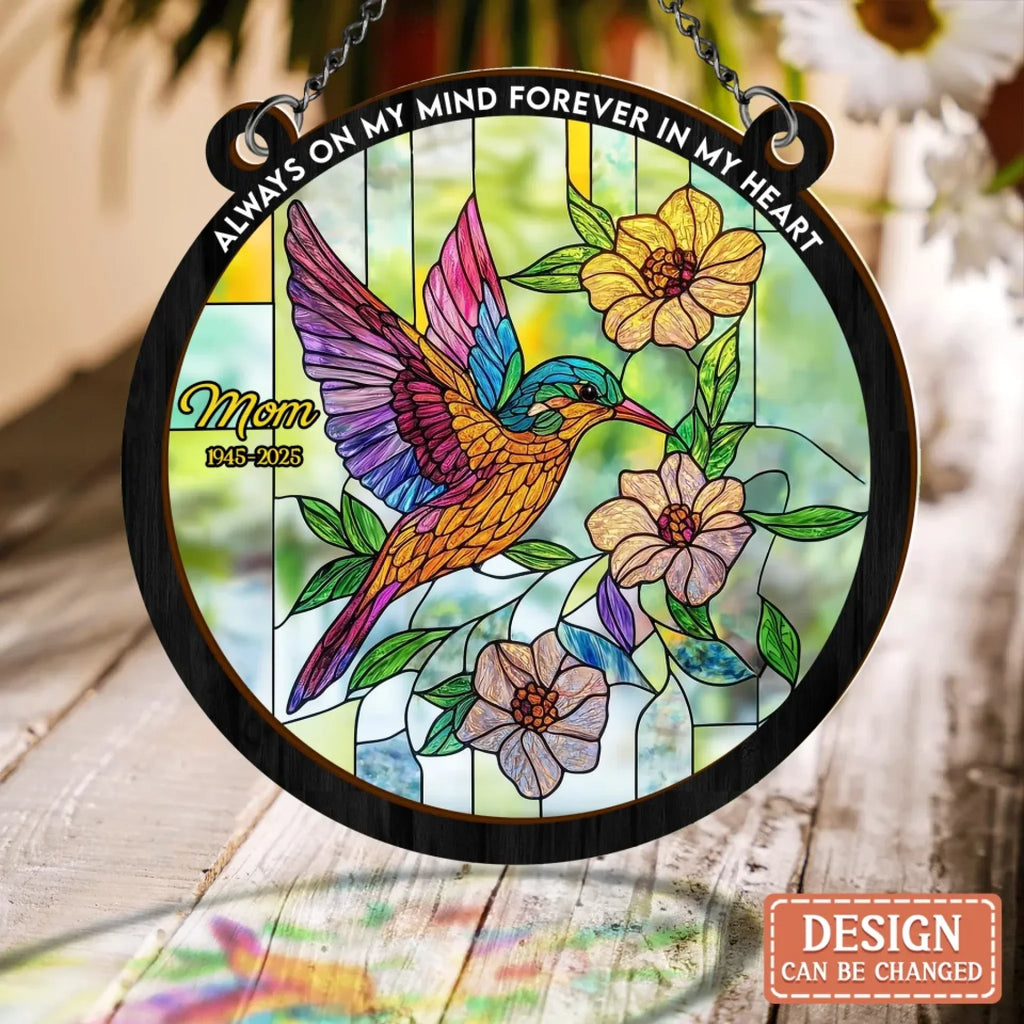 Personalized Memorial Suncatcher - Memorial Gift Idea For Family - Your Wings Were Ready But My Heart Was Not