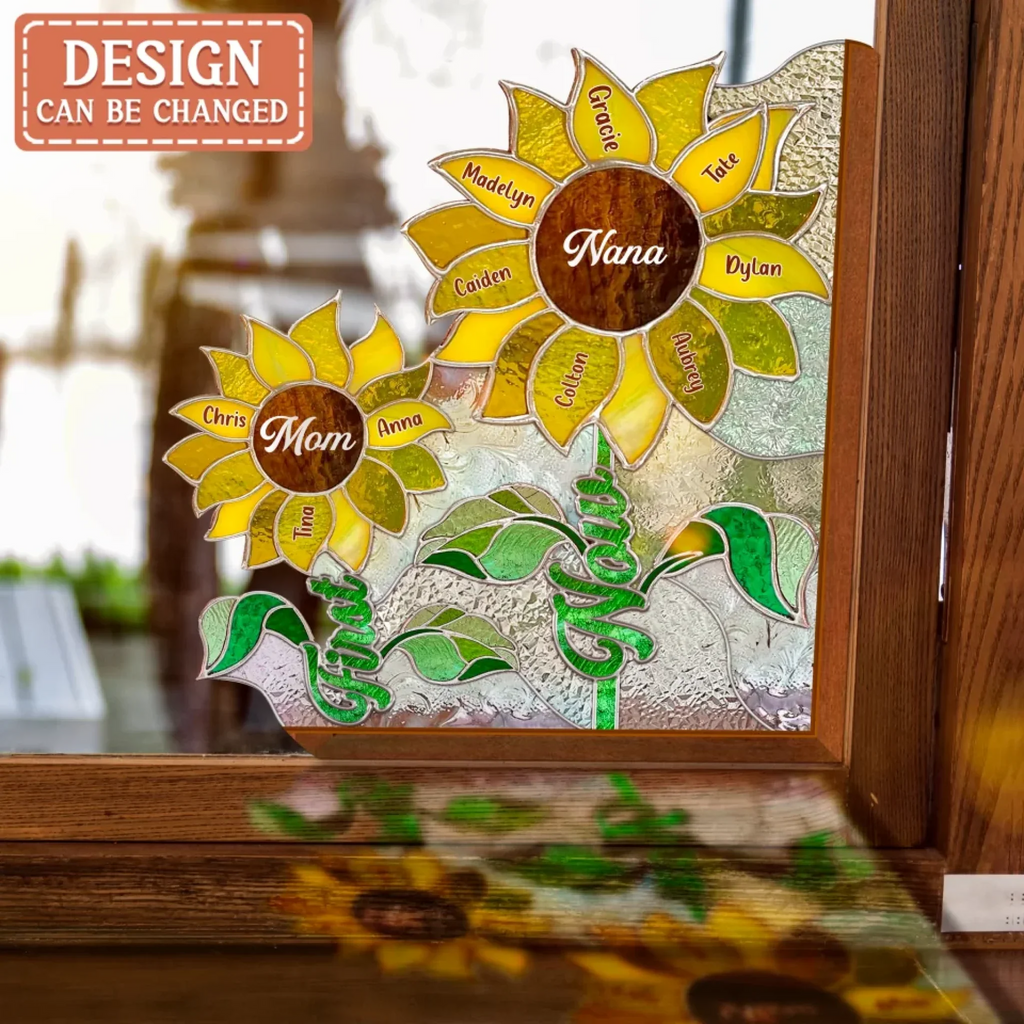 Personalized First Mom Now Nana Sunflower Suncatcher - Mother's Day Gift Idea For Mom/ Grandma