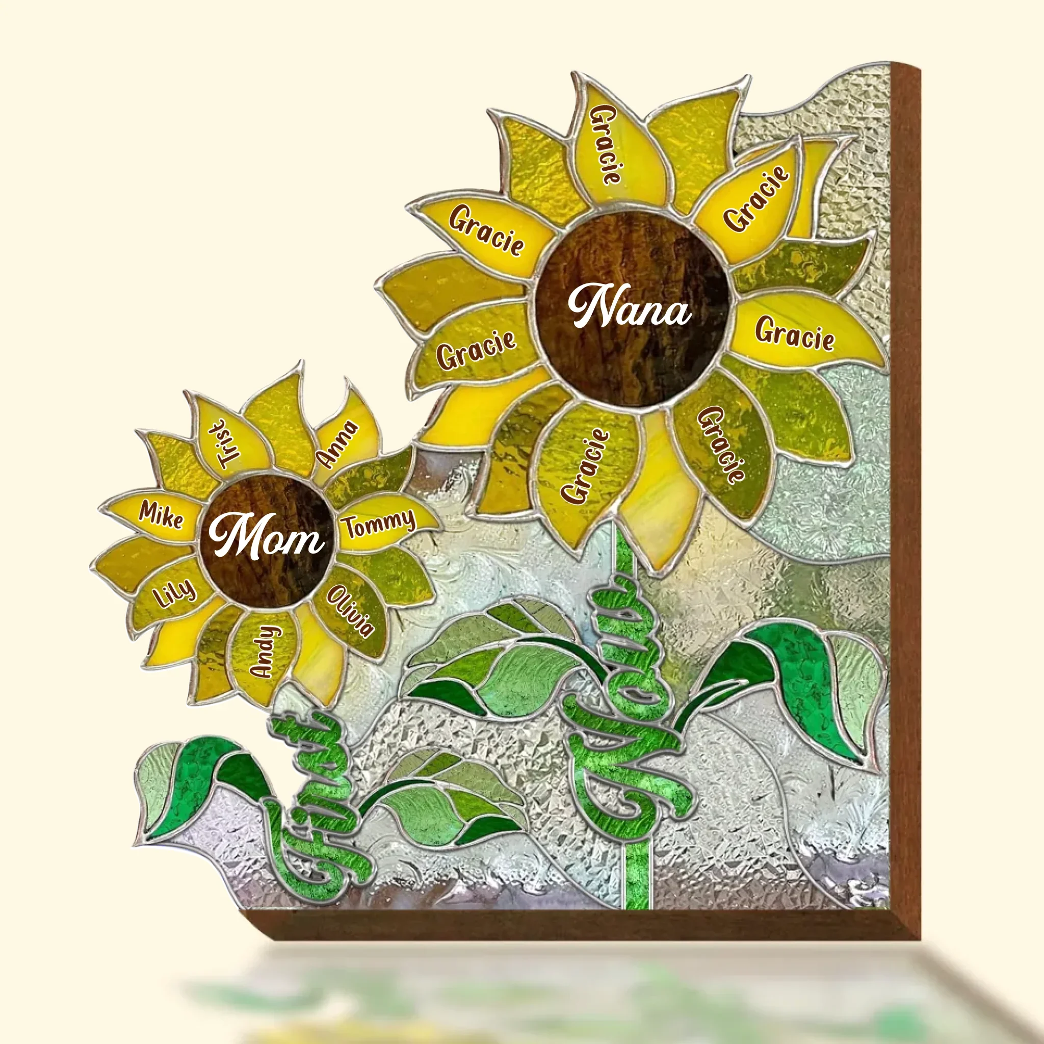 Personalized First Mom Now Nana Sunflower Suncatcher - Mother's Day Gift Idea For Mom/ Grandma
