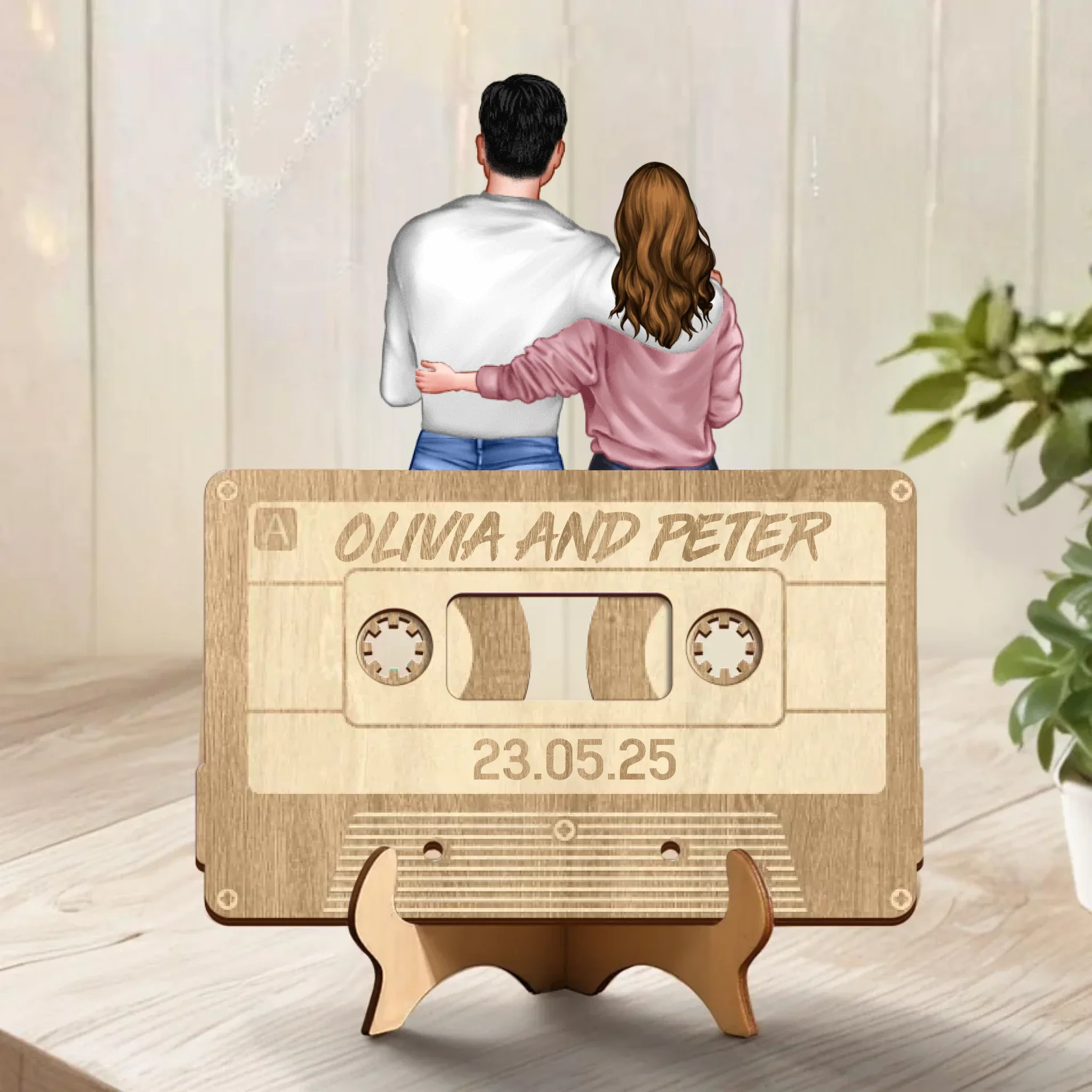 Personalized Music Couple Wooden Art - Gift Idea For Couple