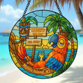 Personalized Tiki Bar Round Suncatcher - Summer Gift Idea for Family