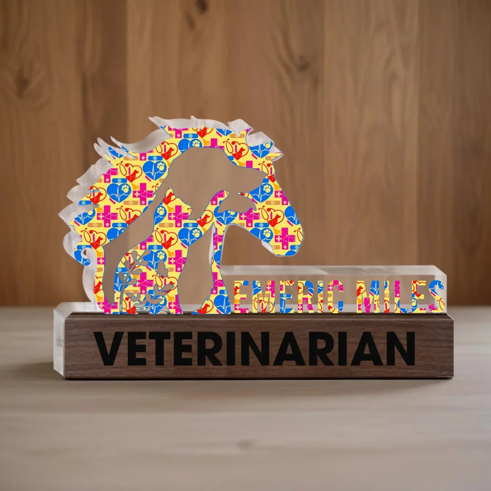 Personalized Vet Tech Name Plate Office Acrylic Plaque - Veterinarian Gift Idea