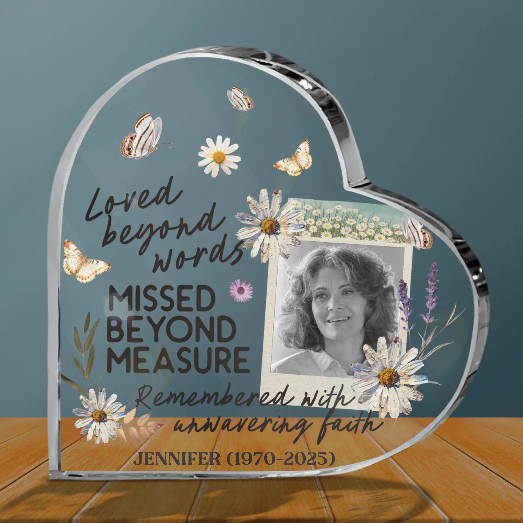 Personalized Memorial Photo Acrylic Plaque - Memorial Gift Idea For Loss Of Family Member