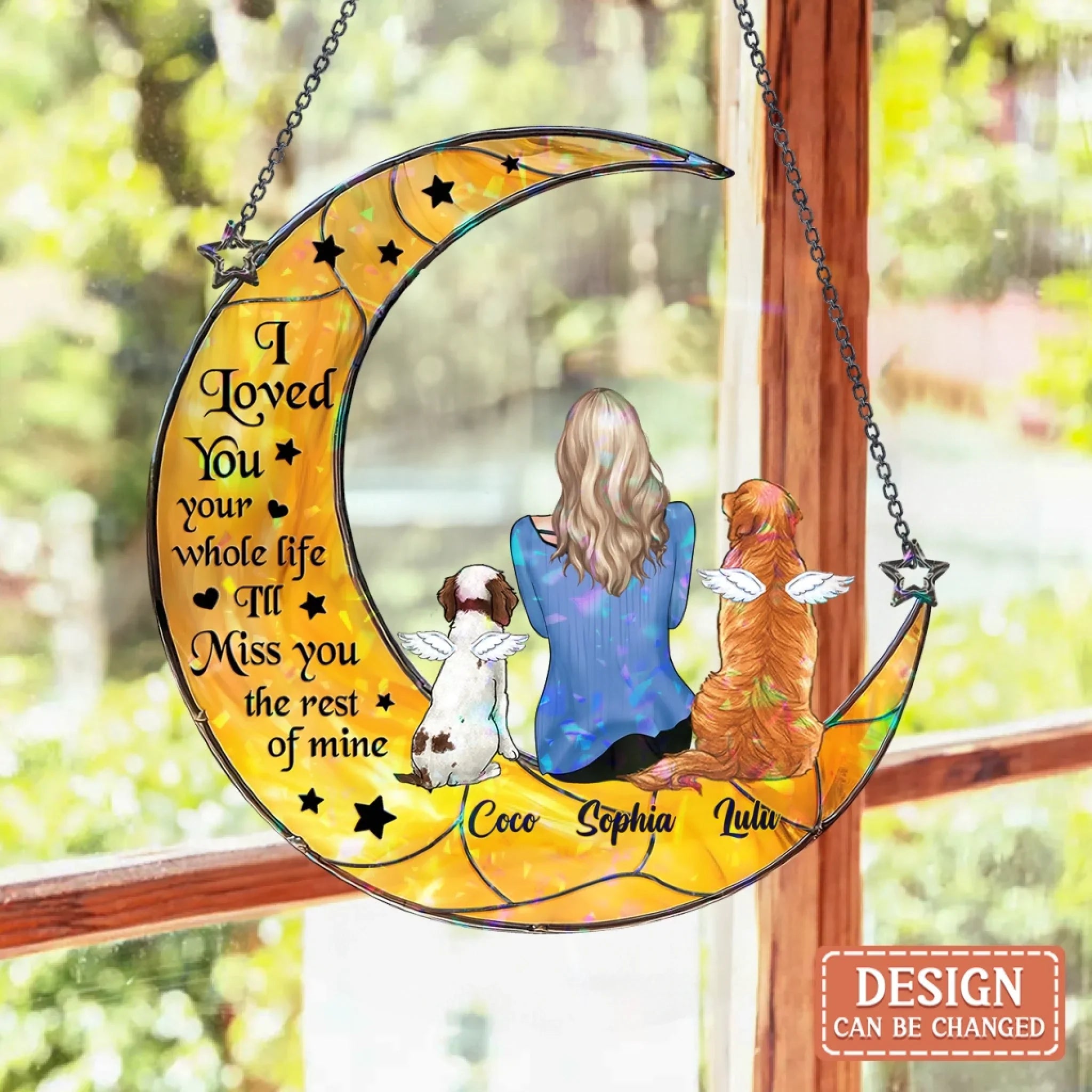 Personalized Memorial Dog Colorful Hanging Suncatcher - Memorial Gift Idea For Pet Lover - If Love Could Have Saved You You Would Have Lived Furever