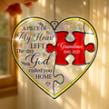 Personalized Memorial Colorful Suncatcher - Memorial Gift Idea For Family Member - A Piece Of My Heart Left The Day God Called You Home
