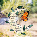 Personalized Memorial Moon Shape Hologram Window Decor With Hanging Piece - Memorial Gift For Family Members