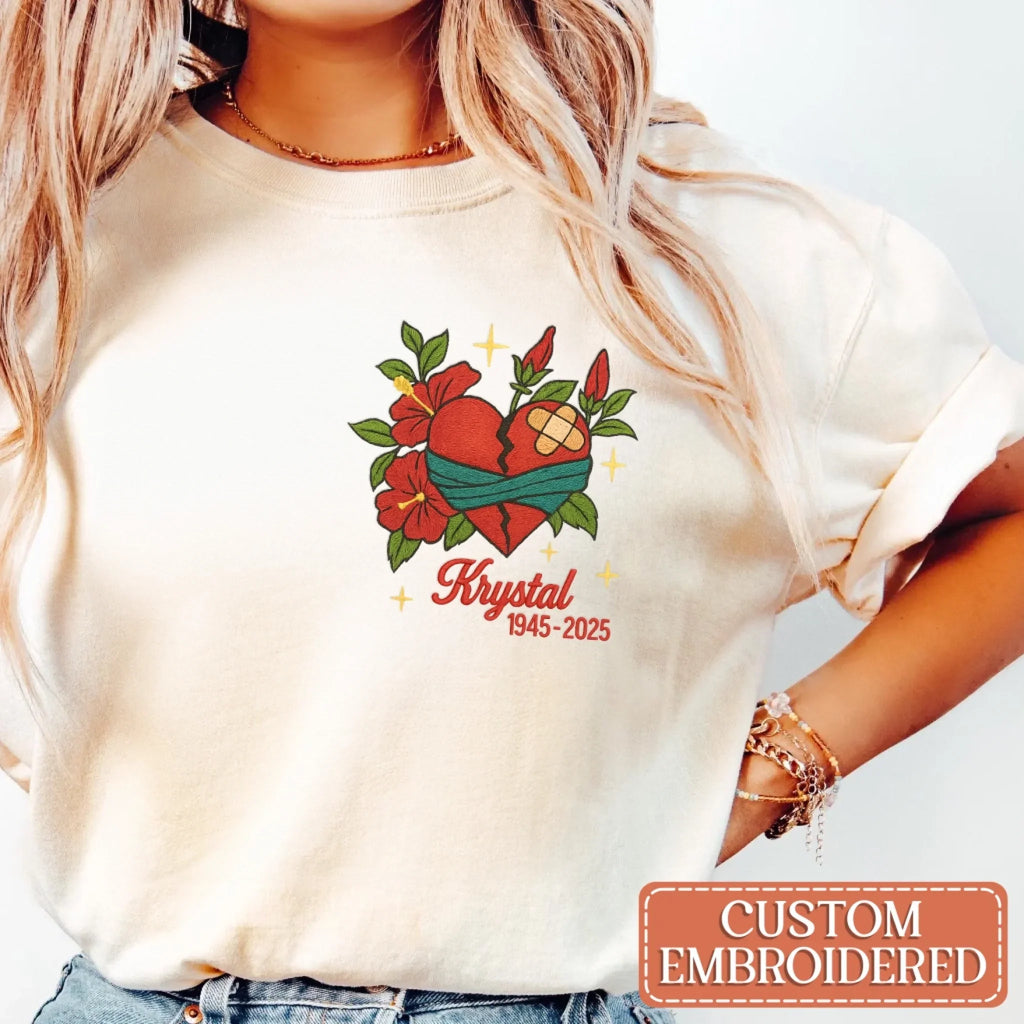 Personalized Memorial Embroidered T-Shirt/Sweater/Hoodie - Memorial Gift Idea