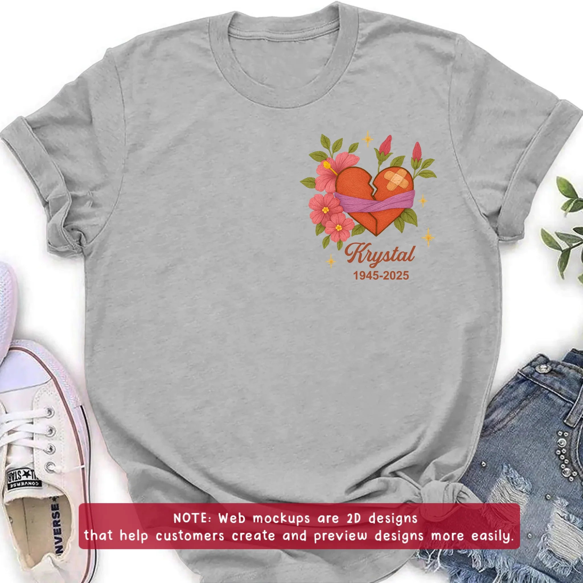 Personalized Memorial Embroidered T-Shirt/Sweater/Hoodie - Memorial Gift Idea