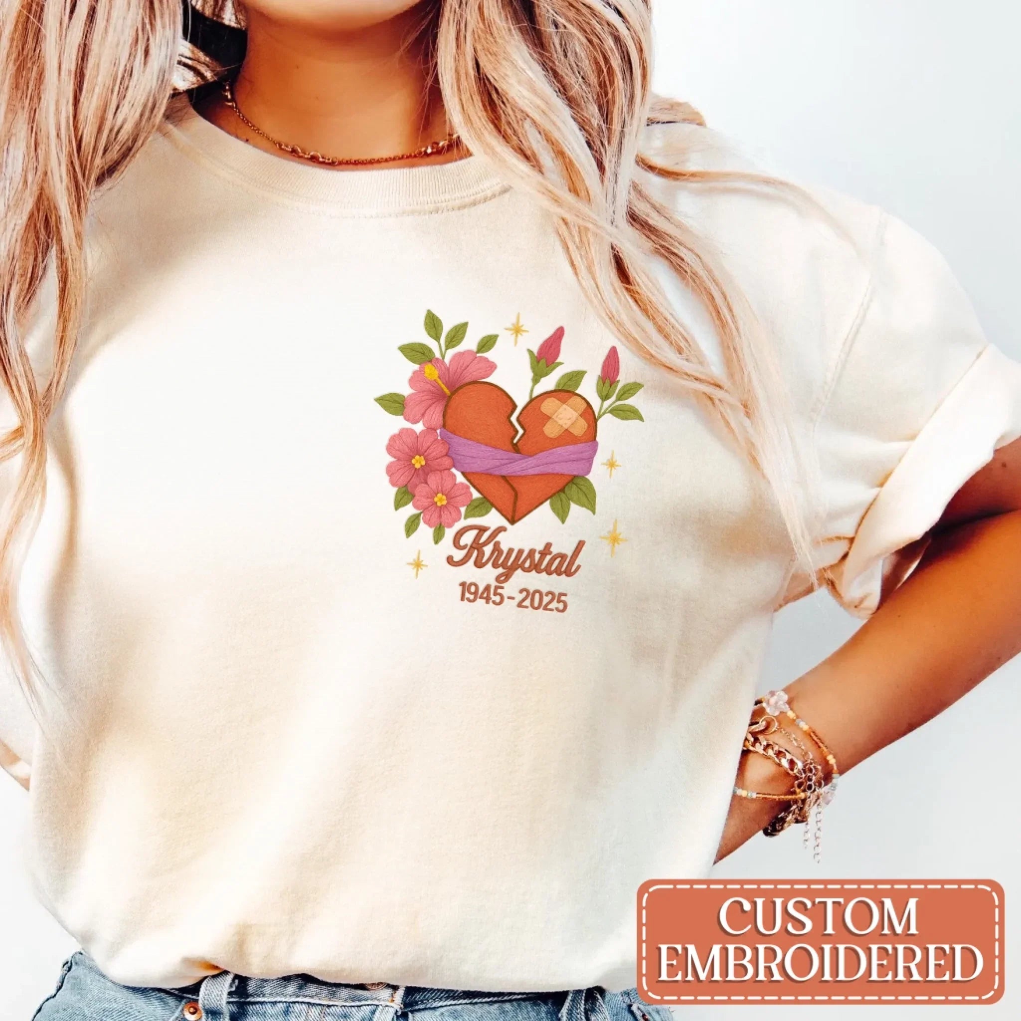 Personalized Memorial Embroidered T-Shirt/Sweater/Hoodie - Memorial Gift Idea
