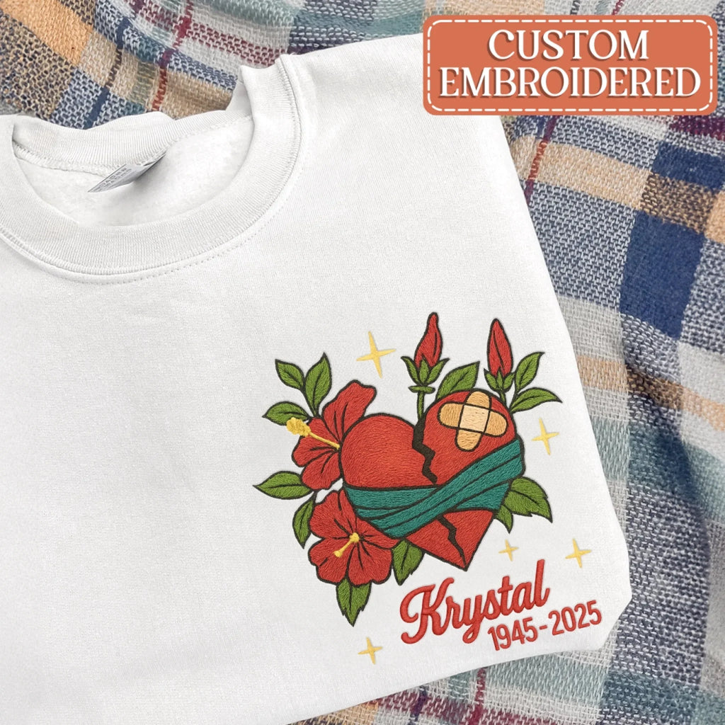 Personalized Memorial Embroidered T-Shirt/Sweater/Hoodie - Memorial Gift Idea