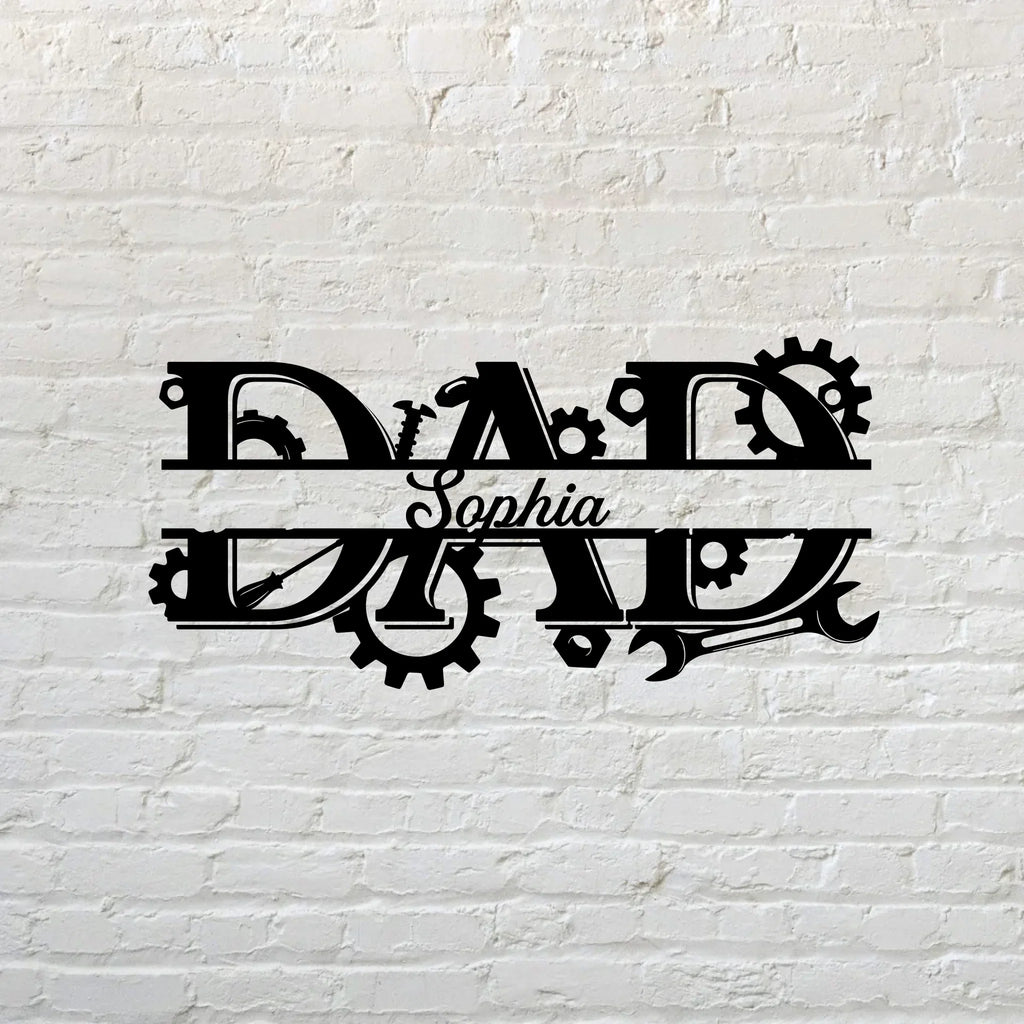 Personalized Dad Metal Sign - Gift Idea For Father's Day - Up to 5 Kids