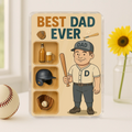 Personalized Baseball Acrylic Block - Gift Idea For Father's Day - Upload Photo - Best Dad Ever