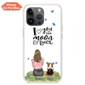 Personalized Dog Phone Case - Upto 4 Dogs - Gift Idea For Dog Owners - I Love You To The Moon & Back  - Case For iPhone/Samsung