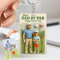 Personalized Golf Father And Kids Acrylic Keychain - Gift Idea For Father's Day - Upload Photo - Father & Daughter Camping Partners For Life