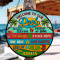 Personalized Welcome To  Our Pool Acrylic Suncatcher - Summer Gift Idea For Family